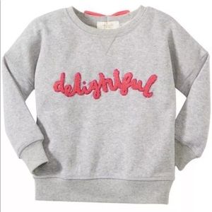 NWT KATE SPADE Girls ‘Delightful’ Sweatshirt - 6 Months